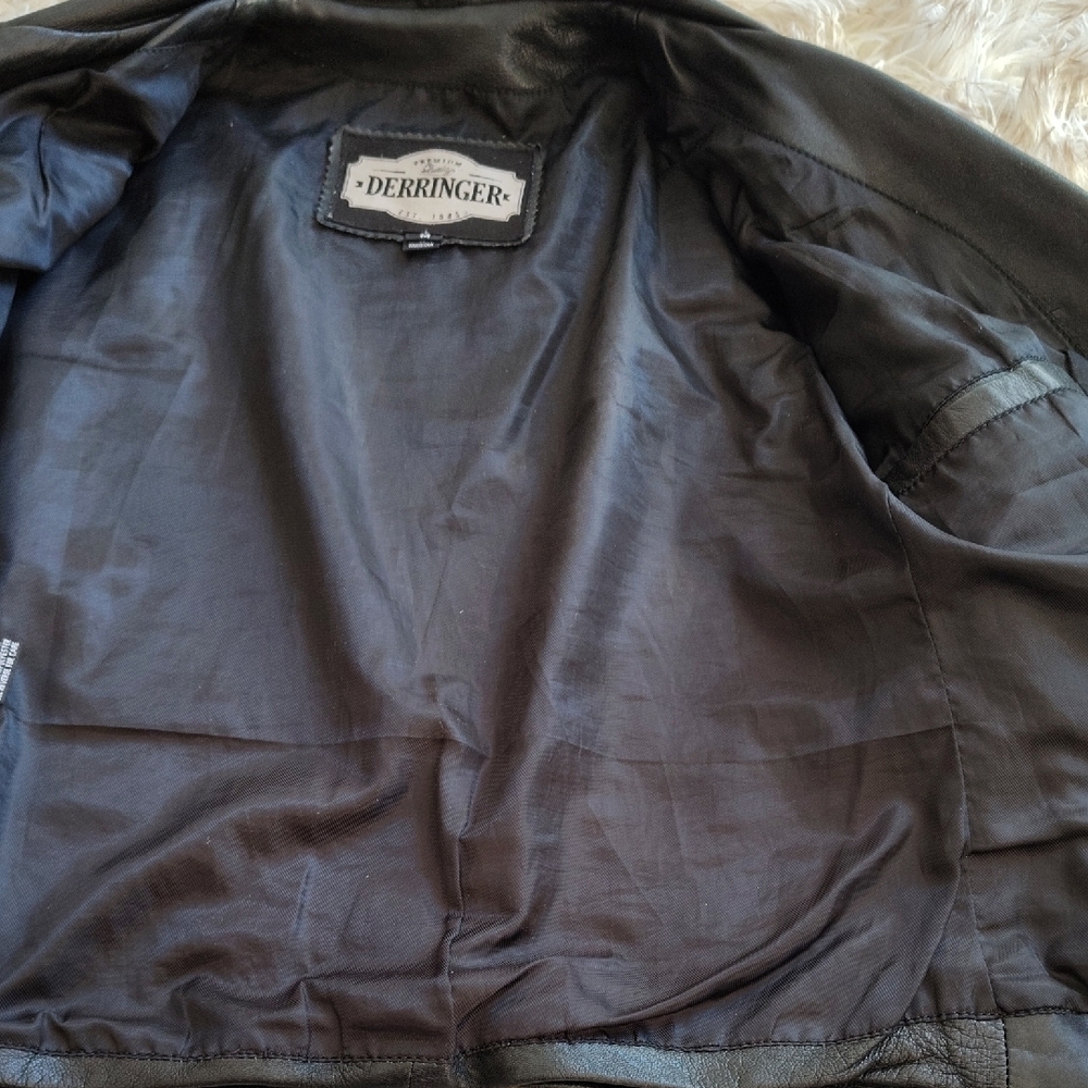 Derringer Real Black Leather Jacket for Women - Picture 4 of 8